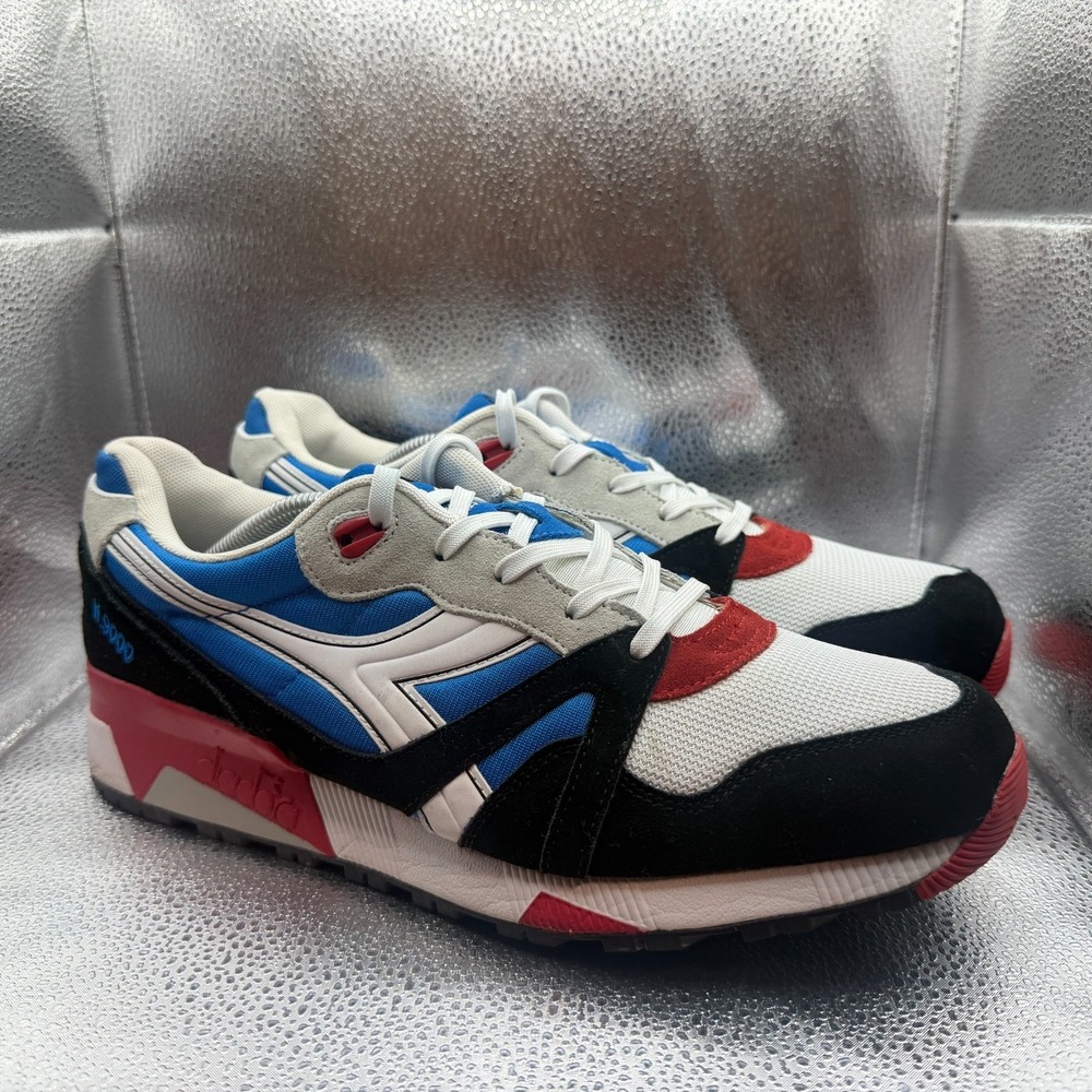 Size 12 Diadora N9000 NYL Blue White Mens Mesh Lace Up‎ Comfort Running Shoes